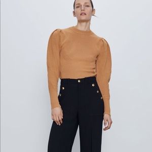 *NWT* Zara Camel Balloon Sleeve Knit Sweater